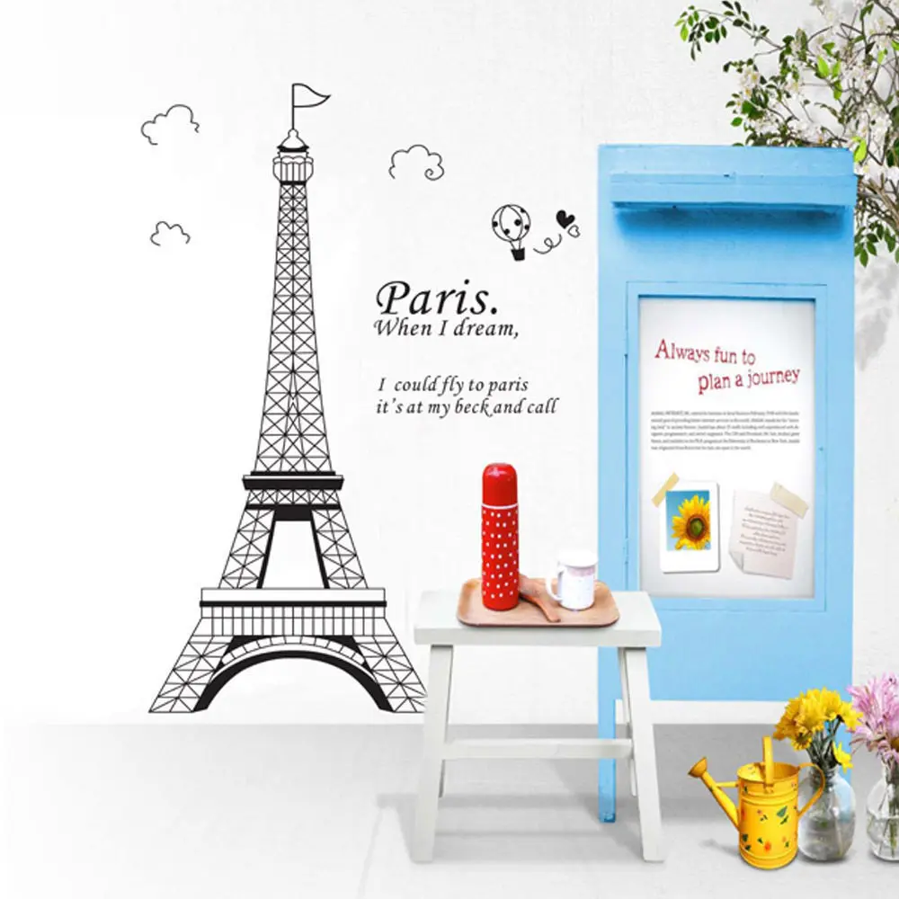 

DIY Paris Eiffel Tower Wall Sticker Vinyl Decal Mural Home Art Living Room Decor