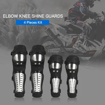 

Knee Shin Guard Pads 4Pcs Kit Breathable Adjustable Knee Cap Pads Protector Elbow Armor for Motocross Racing Knee protector 2019