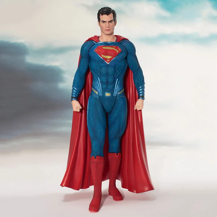 

19cm Height PVC Superhero Anime Model Collection Superman Justice League Action Figures Table Decoration Birthday Gifts for Boys