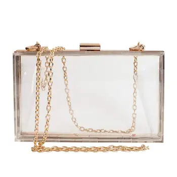 

TFTP-Women Cute Clear Acrylic Box Clutch Crossbody Purse Evening Bag
