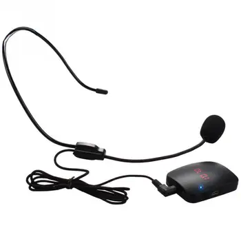 

FFYY-Portable FM Wireless Transmitte Frequency Adjustment Microphone Headset with Lapel Clip for Guide Speech Teaching Loudspe