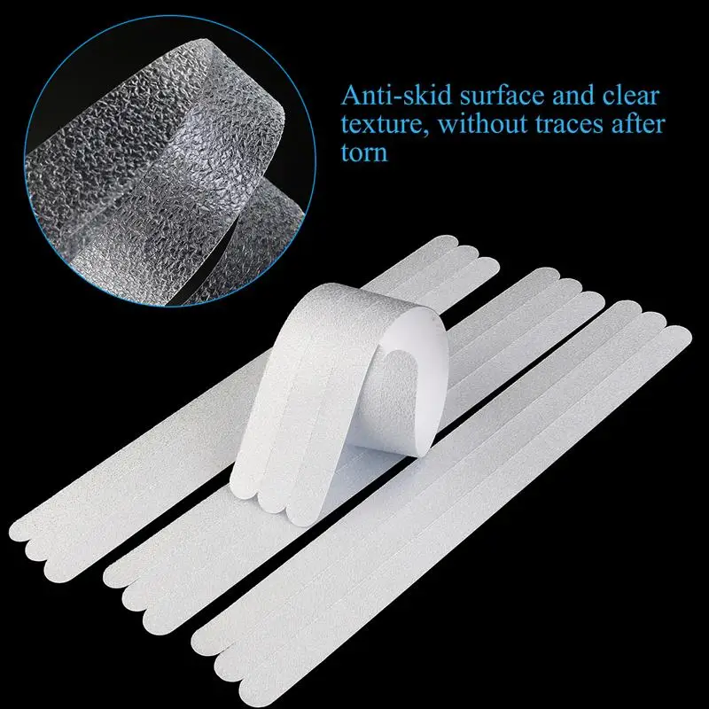 OUNONA 12pcs Non Slip Strips Stickers for Bath Shower White