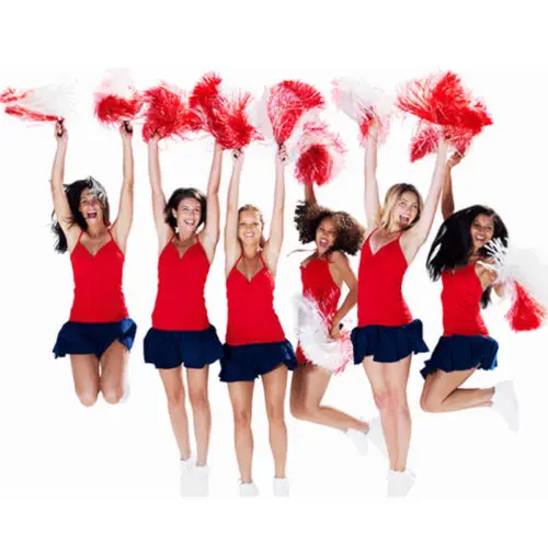 2X Handheld Poms Cheerleader Cheerleading Cheer Pom Dance Party Club Lovely