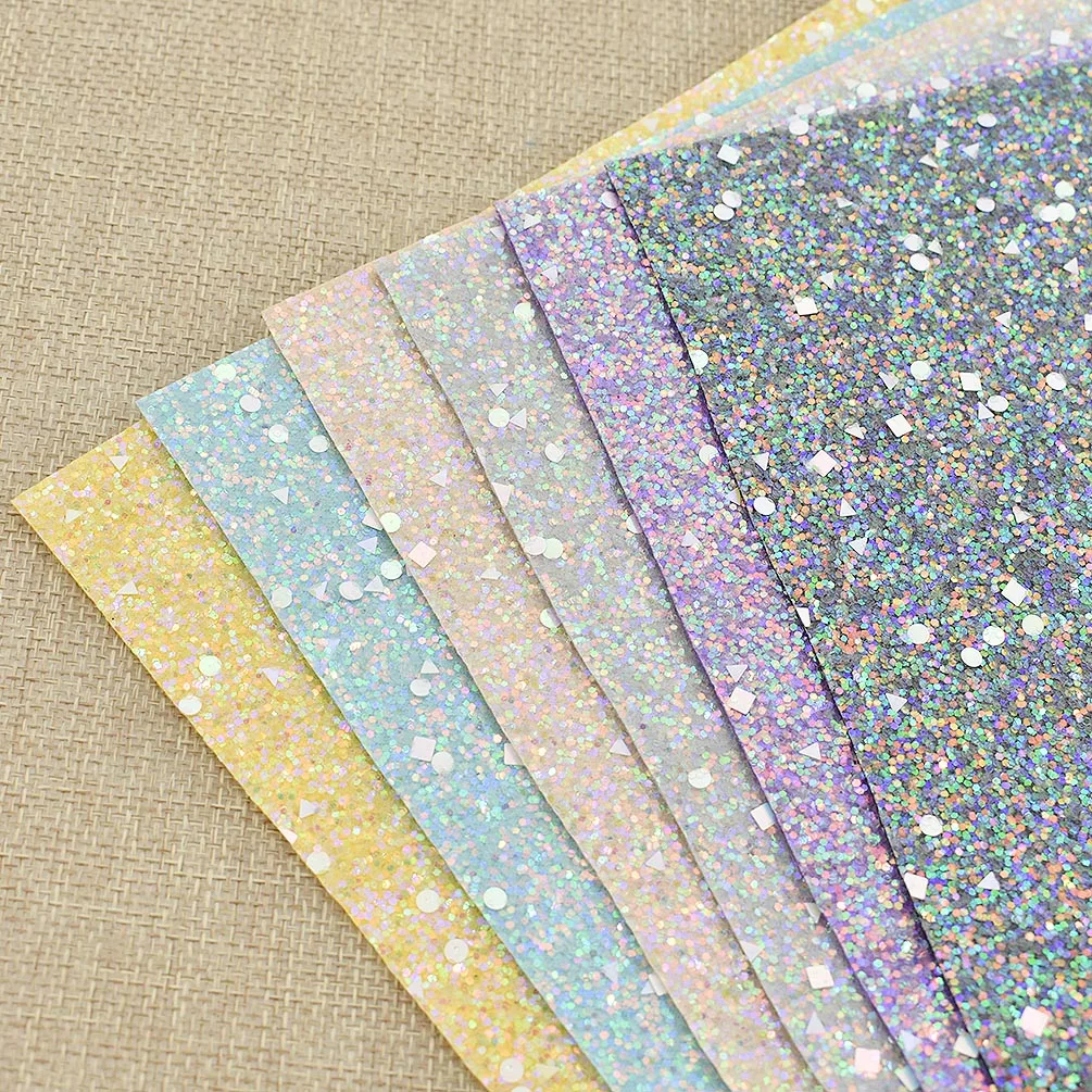 

A4 29*21cm Colorful Chunky Glitter Sequins Faux Leather Fabric For DIY Handmade Garment Bag Shoes Craft Quilting Patchwork