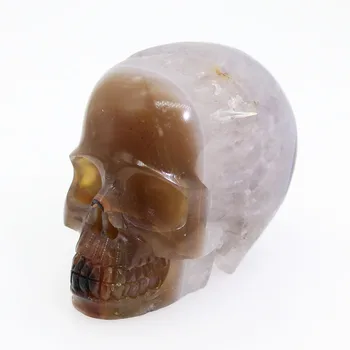 

2.31"AMETHYST GEODE AGATE Handmade Carved Crystal Skull Crystal Realistic Crystal Healing Furnishing Articles Figurine TC47