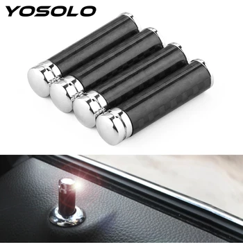 

YOSOLO 4 Pieces/set Car-styling Carbon Fiber Car Door Lock Pins Car Lift Button For All Models Door Lock Knob Pin Cover
