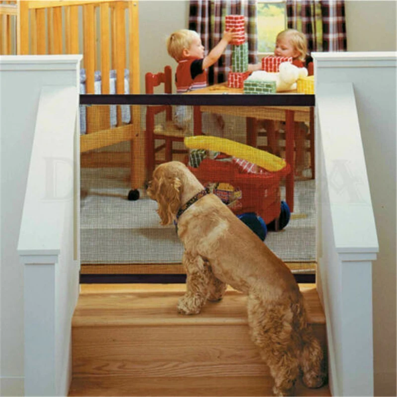 

Safety Guard Mesh Net Pet Dog Cat Stair Door Pet Dog Fences Magic Mesh Pet Dog Gate Net Door Barrier Safe Guard Fence Enclosure