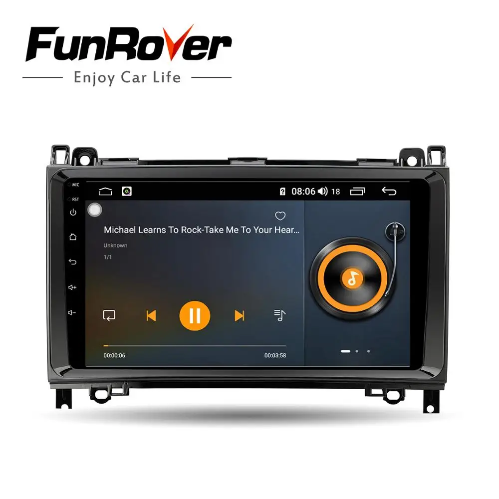 Best Funrover 8 Core Android 9.0 2din Auto radio Car DVD multimedia for Mercedes Benz B200 A B Class W169 W245 Viano Vito W639 2.5D 4
