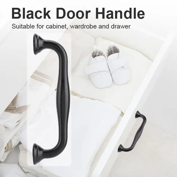 

New Style Black Aluminum Alloy Door Handle Drawer Kitchen Cupboard Cabinet Drawer Pull Knobs for Furniture Hardware Accessories