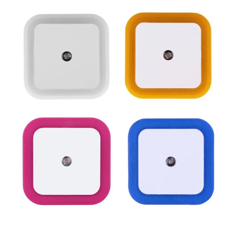 

1pc Mini Night LED Light Sensor Control Night Light Square Bedroom Lamp EU US Plug Romantic Colorful Lights Home Decoration new
