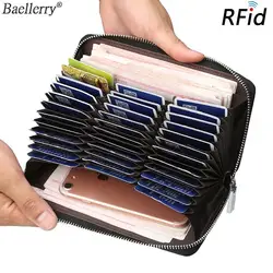 Baellerry Анти RFID защиты длинные для женщин кошелек человек кожаный портмоне мужчин большой ёмкость бизнес держатель для карт для телефона