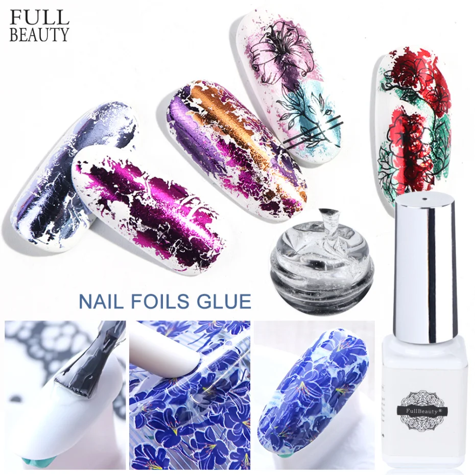

6ml Nail Foils Glue for Starry Transfer Sticker Nail Glue Polish Black Clear Color Decorating Tip Adhesive Manicure Tools CH959