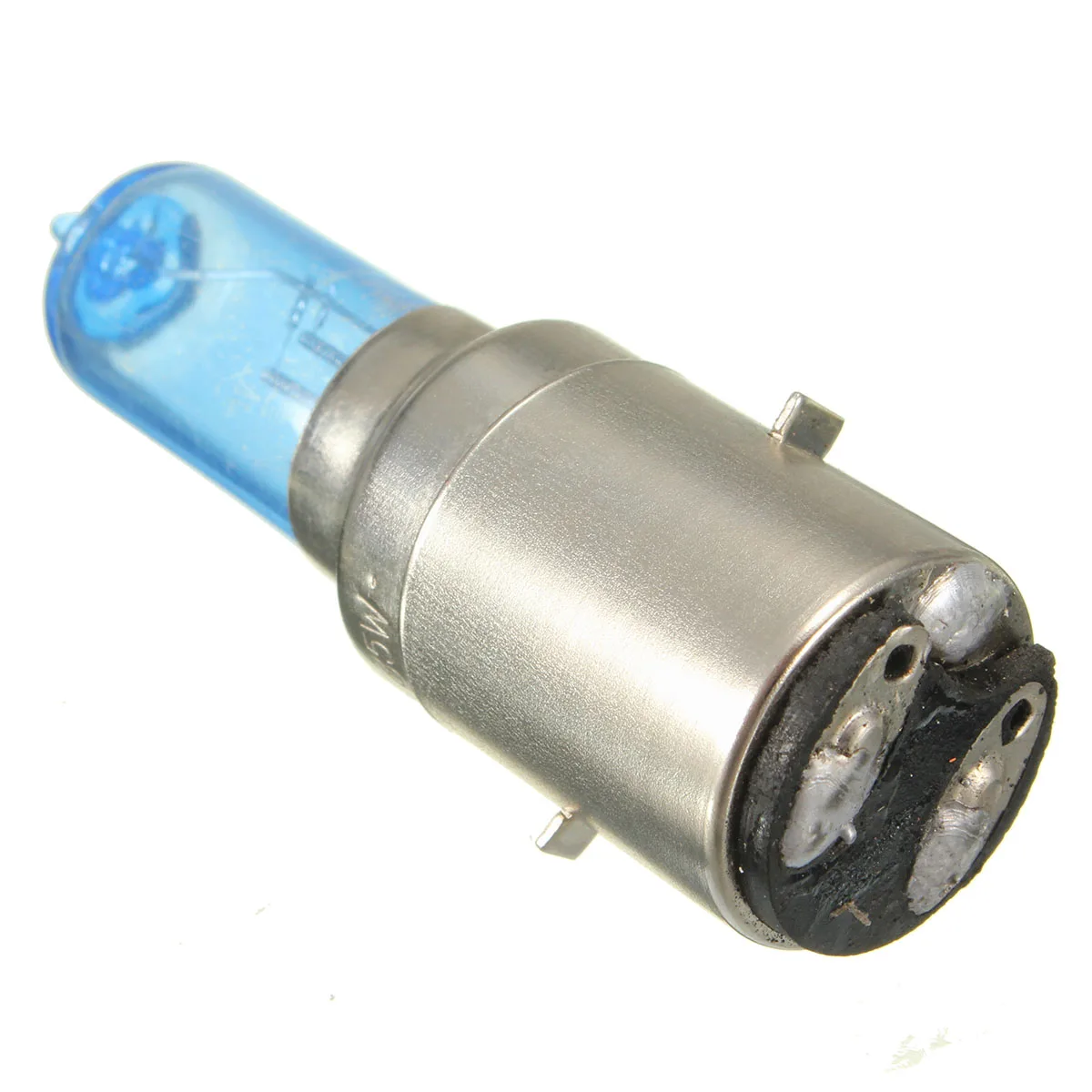 12V 35w BA20D Head Lamp White Light Chrome Blue Motorcycle Bike