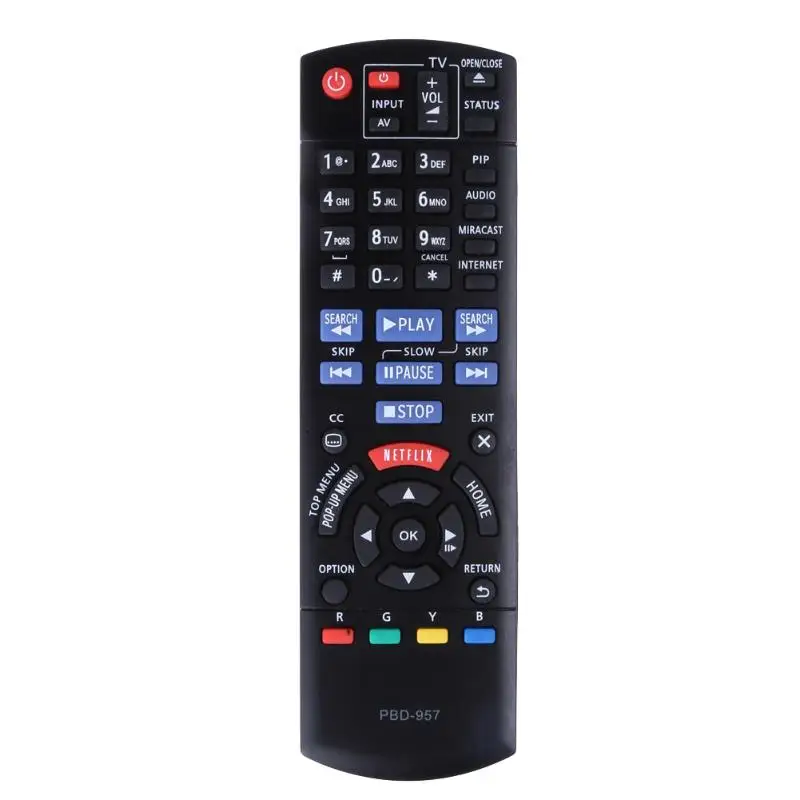 

Universal Replacement Remote Control FOR BLU-RAY DVD PLAYER Remote PBD-957 PBD957 for Panasonic Player DMP-BD75 DMP-BD755