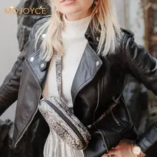 Змеиный узор цепи плеча Поясные Сумки Фанни карманы на ремне телефон сумка для женщин из искусственной кожи через плечо Повседневная сумка почтальона сумки