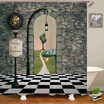 

Dream Forest Series 3d High Clear Number Printing Defence Water Bath Curtain Number Print Waterproof Shower Curtain