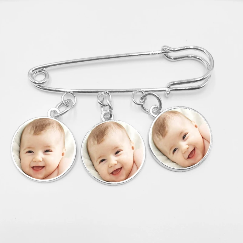 

Handmade Personality Photo Family Glass Brooch Baby Dad Mom Brothers Sisters Parents Family Families Private Custom Pins