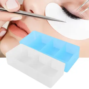 

4 Grids Fake Eyelashes Makeup Tools Storage Plastic Box Tweezer Comestic Case