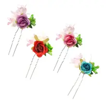 4 шт. заколки для волос имитация цветка Изысканные Ручной работы Цветочные Шпильки волос головные уборы аксессуары и клипсы для волос для женщин девочек