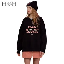 HYH HAOYIHUI 2019 New Girl Pure Color Letter Printed Embroidered Plus Velvet Hoodie HYH HAOYIHUI 2019 New Girl Pure Color Letter Printed Embroidered Plus Velvet Hoodie