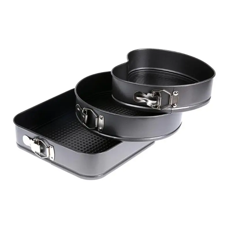 3Pcs/set Metal Cake Baking Pan Round Square Heart Shaped Non Stick Oven Baking Trays Cake Mold Bakeware Baking Tools 3Pcs/set Metal Cake Baking Pan Round Square Heart Shaped Non Stick Oven Baking Trays Cake Mold Bakeware Baking Tools