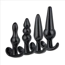 4pcs/set Silicone Anal Plug Tail Butt Plug Dildo Anal Beads Buttplug Prostata Massager Adult Gay Sex Toys For Men Women