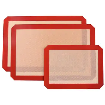 

AsyPets 3Pcs Non Stick Silicone Baking Mat Set for Bake Pans Toaster Oven Macaron/Pastry/Bread