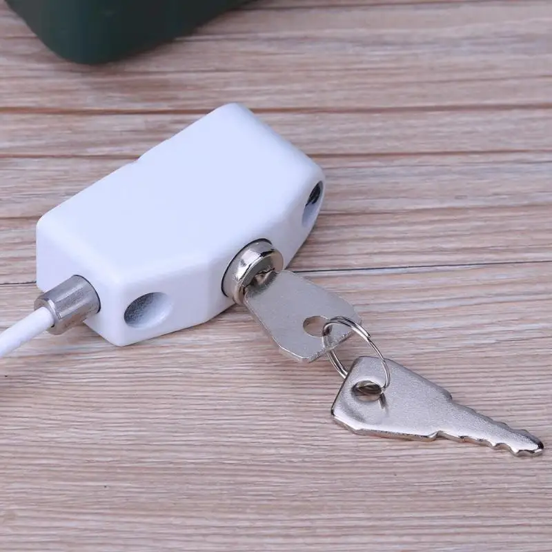 

Safety Device Key Lock Door Window Restrictor Safety Device Key Lock Child Safe 20CM Cable Limit White black aluminum alloy