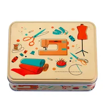 

D&D Hard Tin Assorted Sewing Box Sewing Kit with 125pcs Sewing Accessories 17.5*12.5*5.9cm