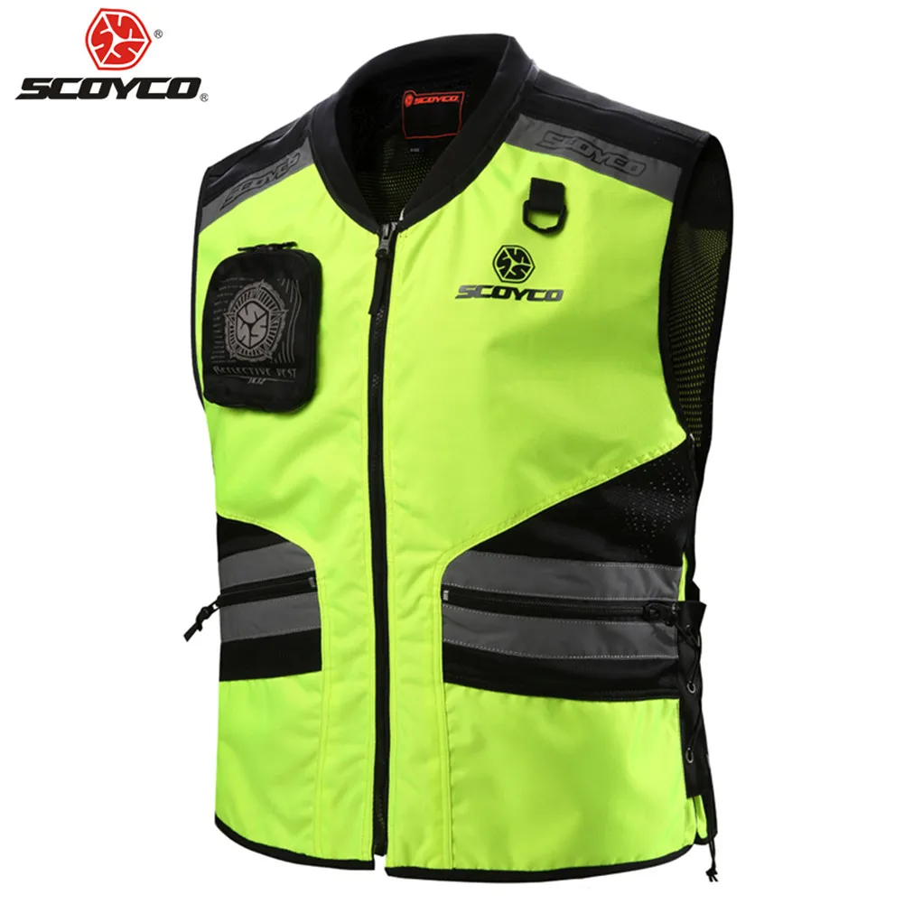 SCOYCO Moto Motorcycle Vest Reflective Suit Jacket Biker Protection Motorbike Man Waistcoat Body
