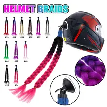 11 di colore 60 centimetri Bici Del Motociclo Rampa di Pendenza Casco Trecce Doppia Ventosa Rimovibile Treccia Coda di Cavallo Off Road Moto