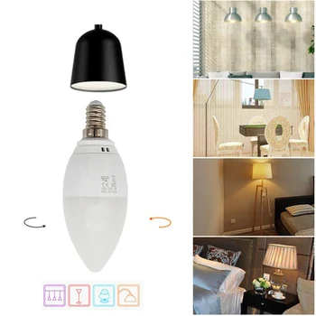 

New Smart Candle Shape LED Lamp E14 E27 Bulb Light 5W RGB Bulb Work For Alexa/Google Home/IFTTT Smart Speaker Voice Control