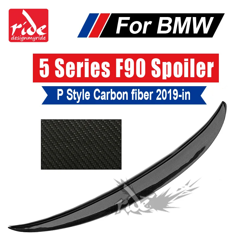 

Fit For BMW M5 F90 P Style Rear Trunk Spoiler Wing Tail 5-Series F90 Carbon Fiber Rear Trunk Spoiler Lip Wing Decoration 2019-in