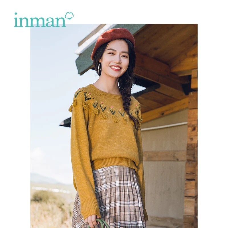INMAN Winter New  Arrival Round Collar Embroidery Women 