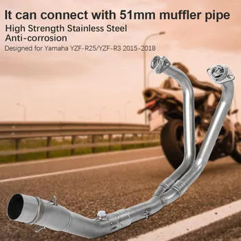 

Racing Motorcycle Full Exhaust System Vent Front Pipe Link Connect for Yamaha YZF-R25/YZF-R3 2015 2016 2017 2018 Stainless Steel