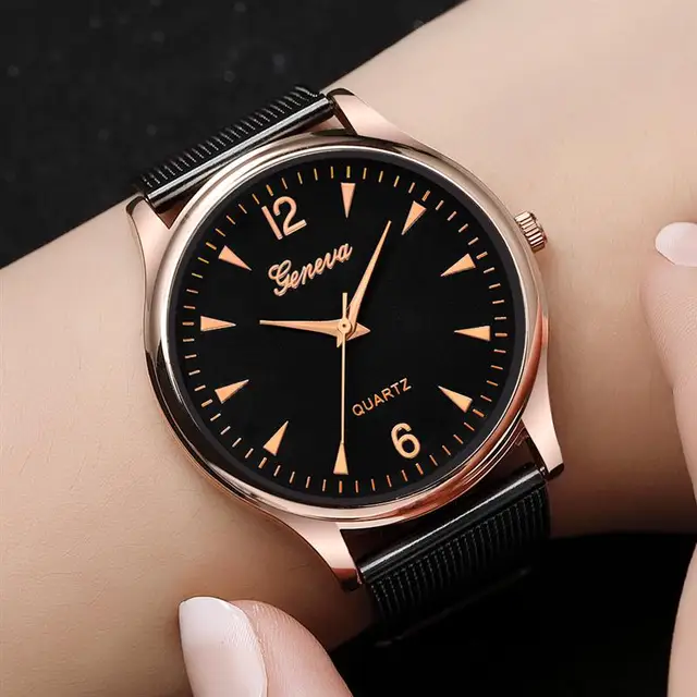 2018 GENEVA Women Luxury Watch Mesh Band Stainless Steel Analog Quartz Wristwatc 2018 GENEVA Women Luxury Watch Mesh Band Stainless Steel Analog Quartz Wristwatc