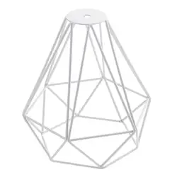 2019 Винтаж Металл Алмаз форма подвесной потолочный светильник клетка абажур декор белый