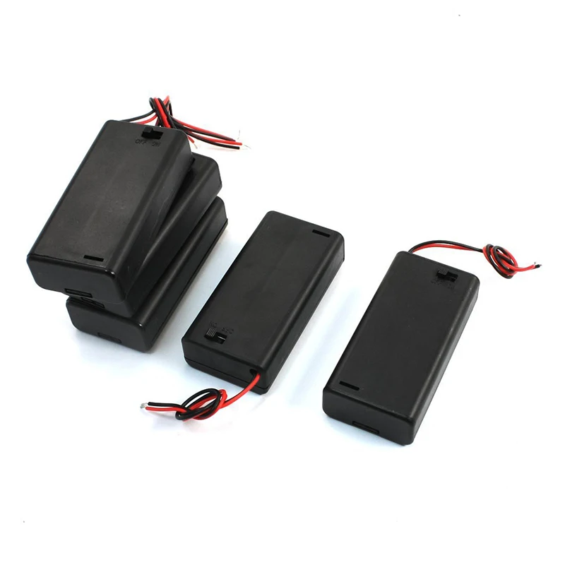 

JABS 5PCS Plastic 2 x 1.5V AA Battery Container Box with ON/OFF Switch