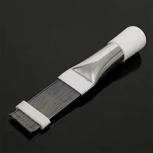 1 шт. гребень из нержавеющей стали для кондиционера, чистящая щетка с серебряным лезвием, охлаждающий выпрямитель, чистящий инструмент