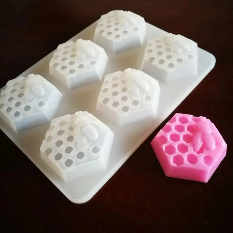 

6-Compartment Honeycomb DIY Handmade Soap Silicone Mold Capacity 75G Cake Baking Utensil Silikon Form For Soap