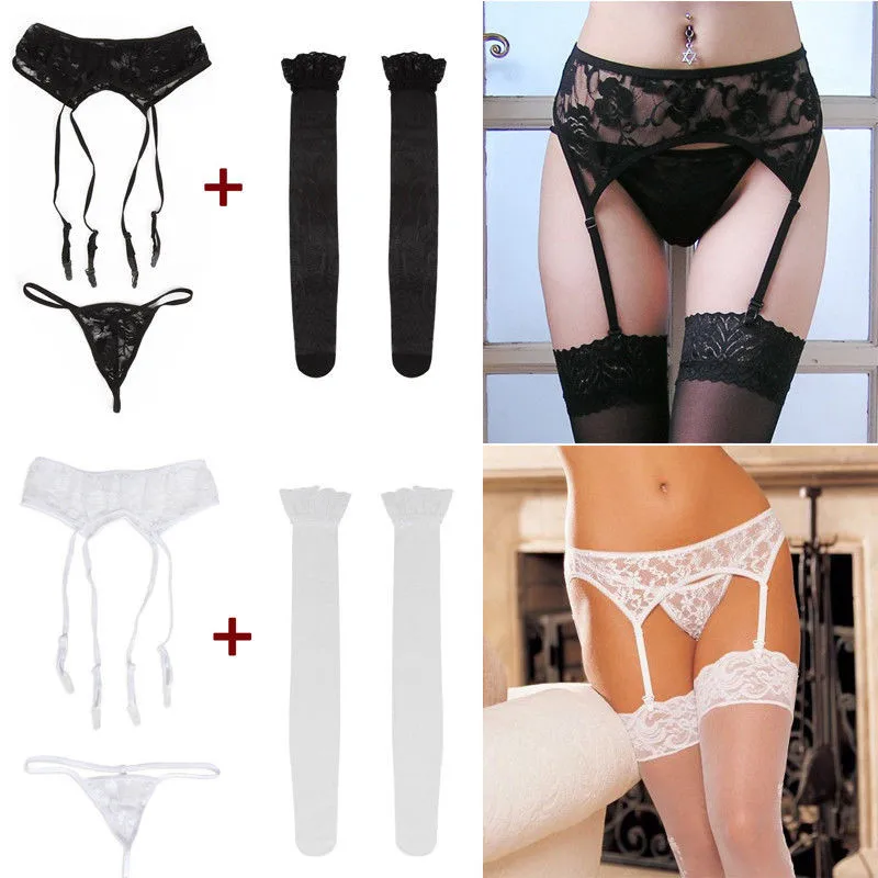

Summer Fashion Sexy Women Lace Babydoll Belt Stockings Underwear Nightwear Thin Solid Garter 2019 New HOT