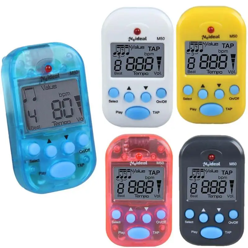 

M50 Mini Professional LCD Clip-on Digital Tuner Metronome for Guitar Piano 57 x 32 x 20mm 3 colors Guitar Accessories