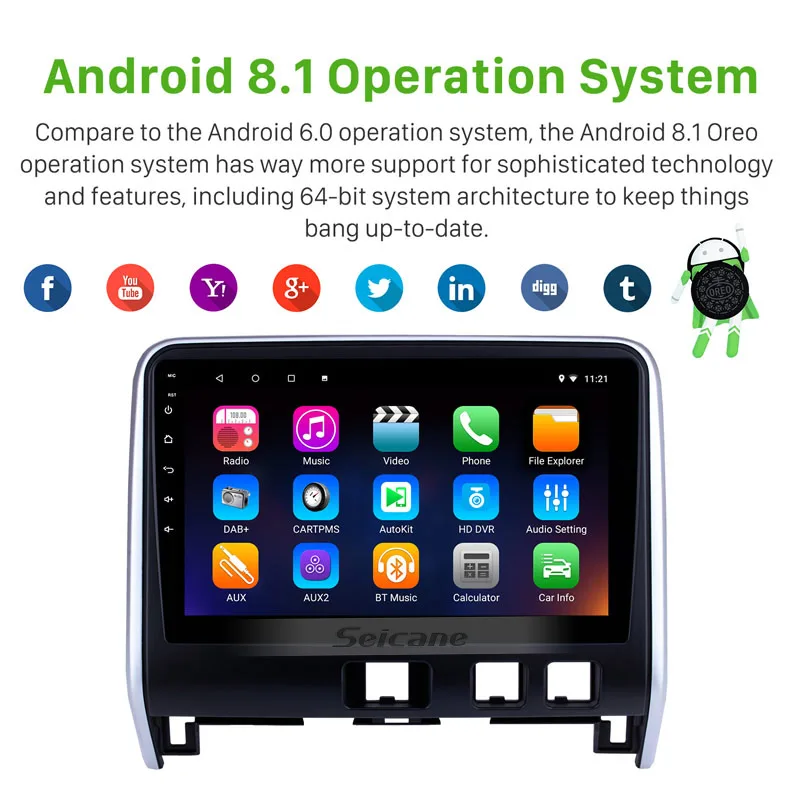 Top Seicane 10.1 inch Car Radio For 2016 2017 2018 Nissan Serena HD Touchscreen Android 8.1/9.0 Head unit GPS Navi AUX Rear camera 1