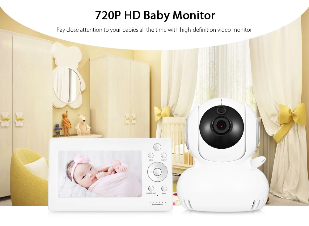 5 дюймов 720 P HD монитор для детей беспроводной двухсторонний Аудио Звук температура Сигнализация Детский Монитор s ЖК-экран ночного видения