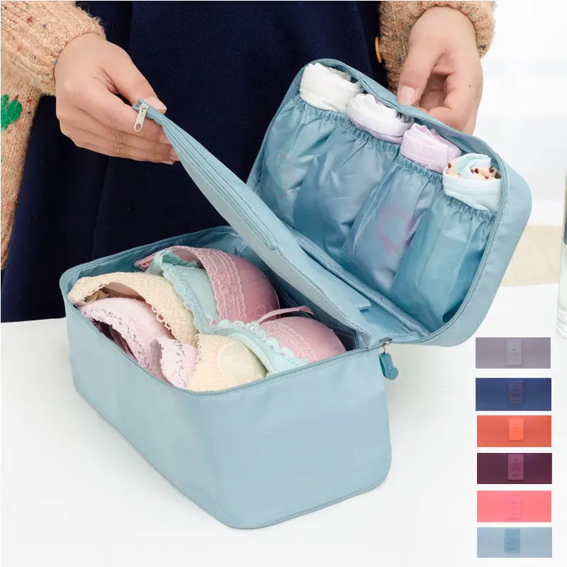 Portable Women Bra Underwear Makeup Case Travel Organizer Bag Waterproof US 