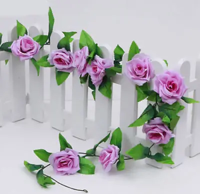2x 7 футов DIY веревка искусственный цветок роза лоза гирлянда из листьев плюща