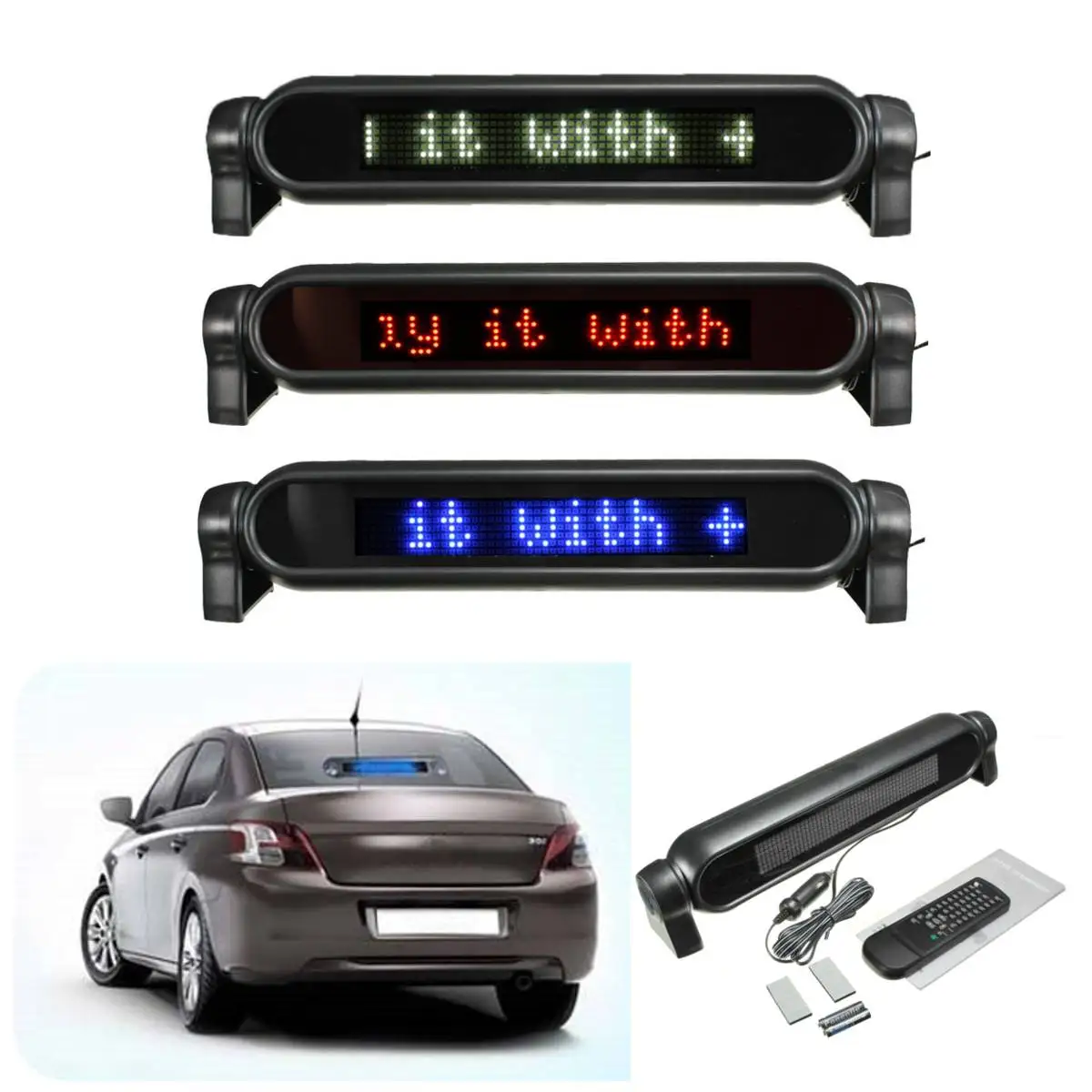 

red white blue 12 V /24V Car Electronic Scrolling Message System with Remote Control