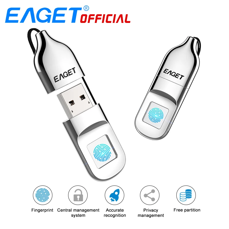 EAGET USB Flash Drive 64GB Pen Drive Fingerprint Encryption Pendrive 32GB USB Flash Disk Memory Stick Storage For Laptop PC EAGET USB Flash Drive 64GB Pen Drive Fingerprint Encryption Pendrive 32GB USB Flash Disk Memory Stick Storage For Laptop PC