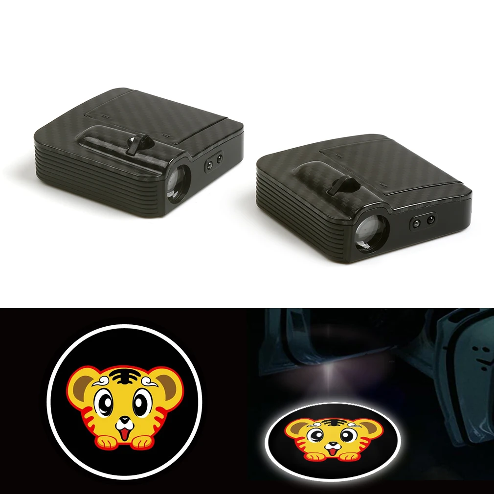 

Wireless Fit For Tiger Animal Courtesy Car Logo Door Ghost Shadow Laser Projector Light 12V