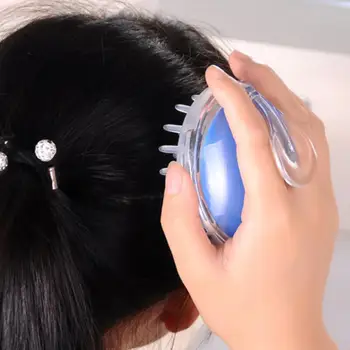 

Plastic head meridian comb round silicone head massage wash brush to massage scalp itching bath 100pcs